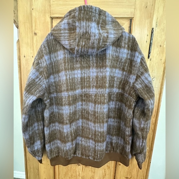 Butter NWT Jacket w/Hood Brown & Purple Size XL Tartan Outlander Vibe - Picture 2 of 16